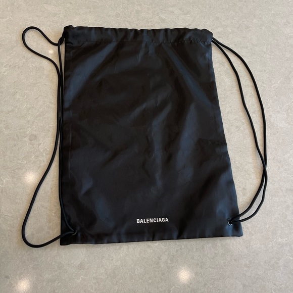 Balenciaga Canvas Drawstring Backpack in Black - Picture 3 of 5